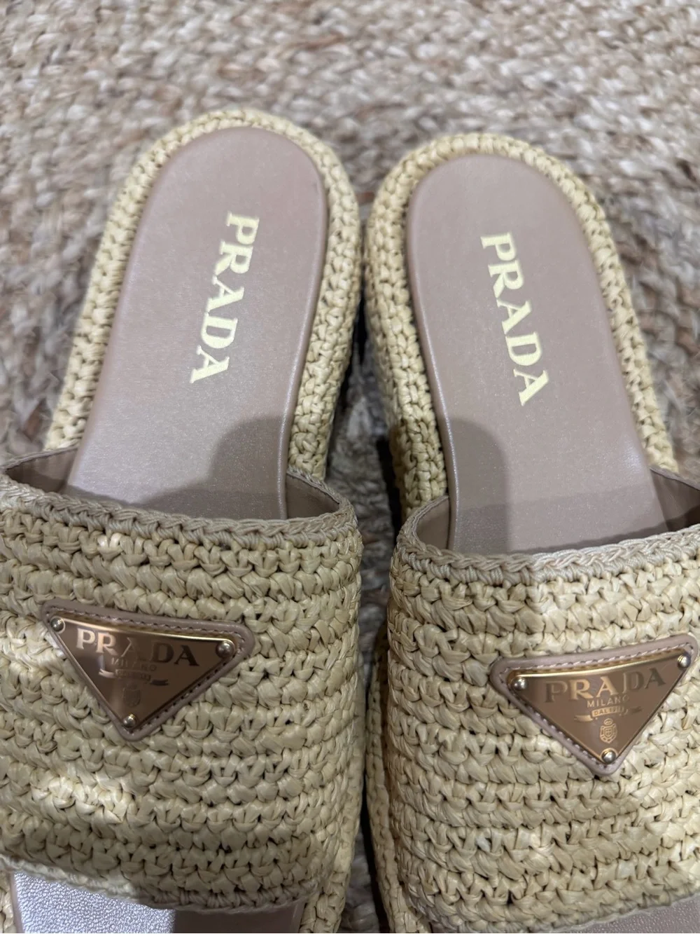 Prada Raffia Sandals Size 41